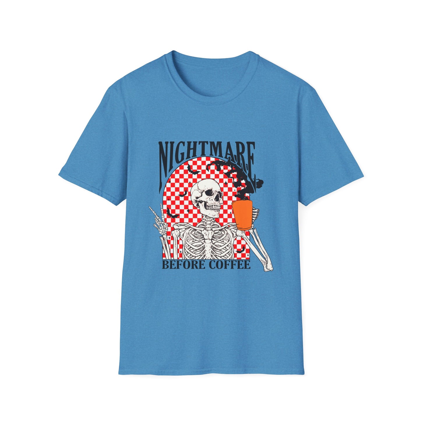 Nightmare Before Coffee Unisex T-Shirt, Halloween Gift, Skeleton Tee, Funny Coffee Shirt, Graphic Tee for Coffee Lovers