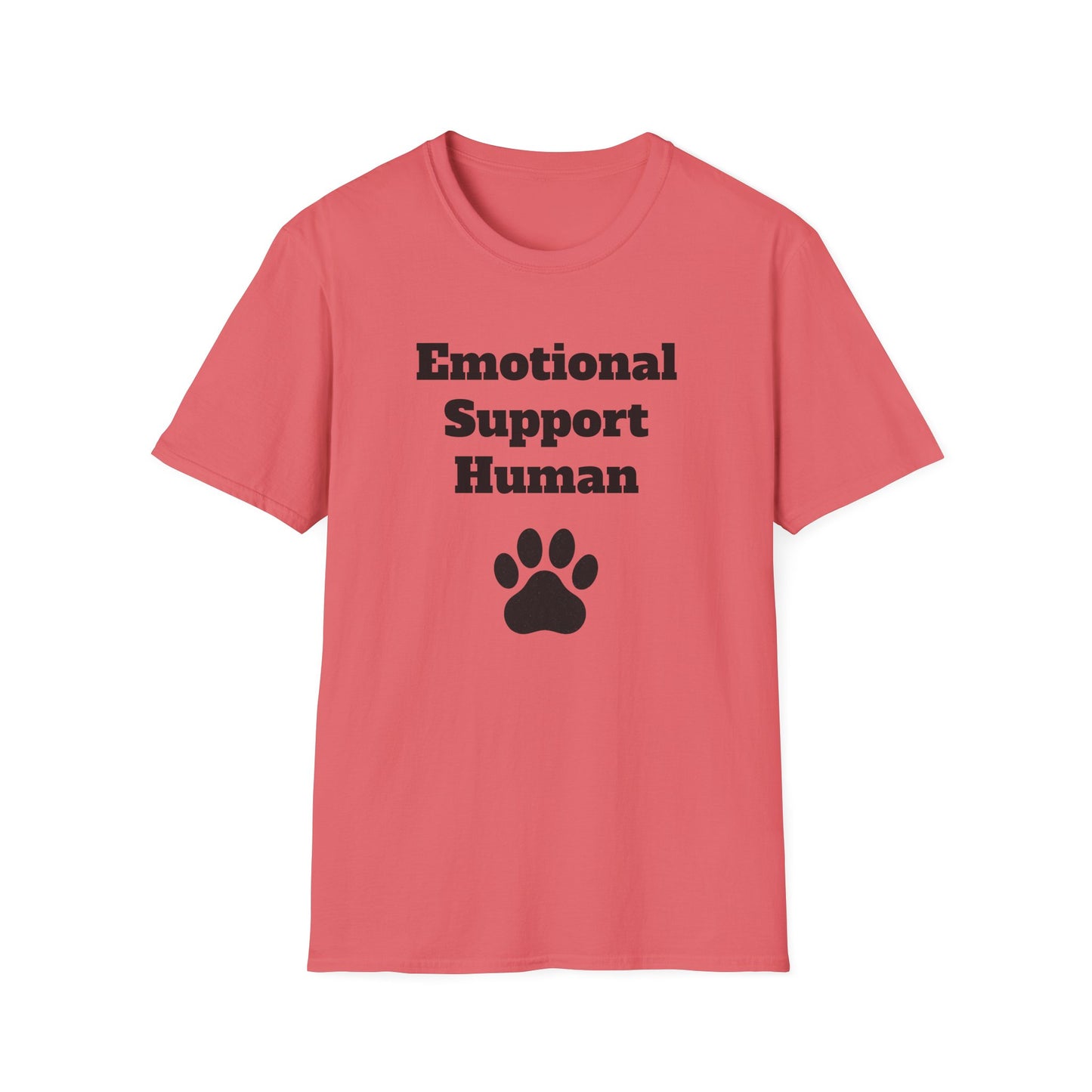 Emotional Support Human T-Shirt, Unisex Funny Tee, Pet Lover Gift, Animal Support Shirt, Casual Wear for Humans, Cute Animal Paw Print