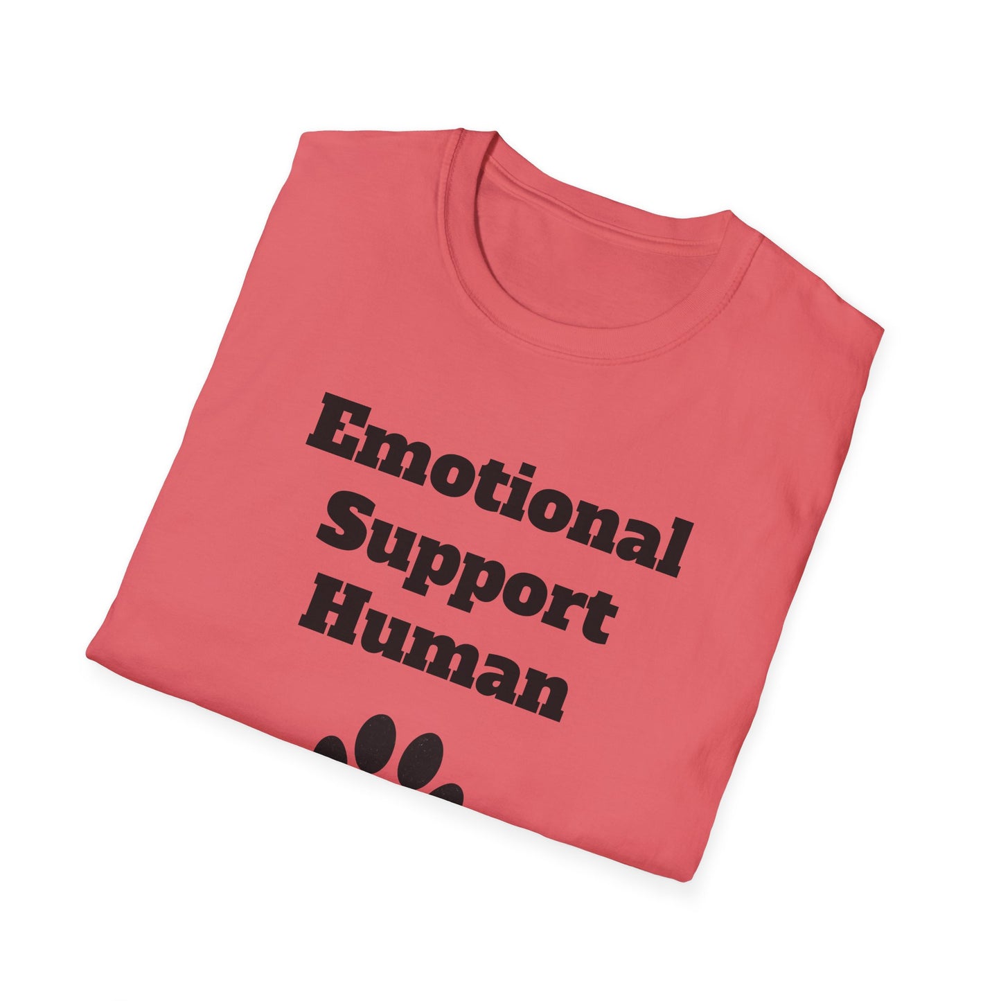 Emotional Support Human T-Shirt, Unisex Funny Tee, Pet Lover Gift, Animal Support Shirt, Casual Wear for Humans, Cute Animal Paw Print