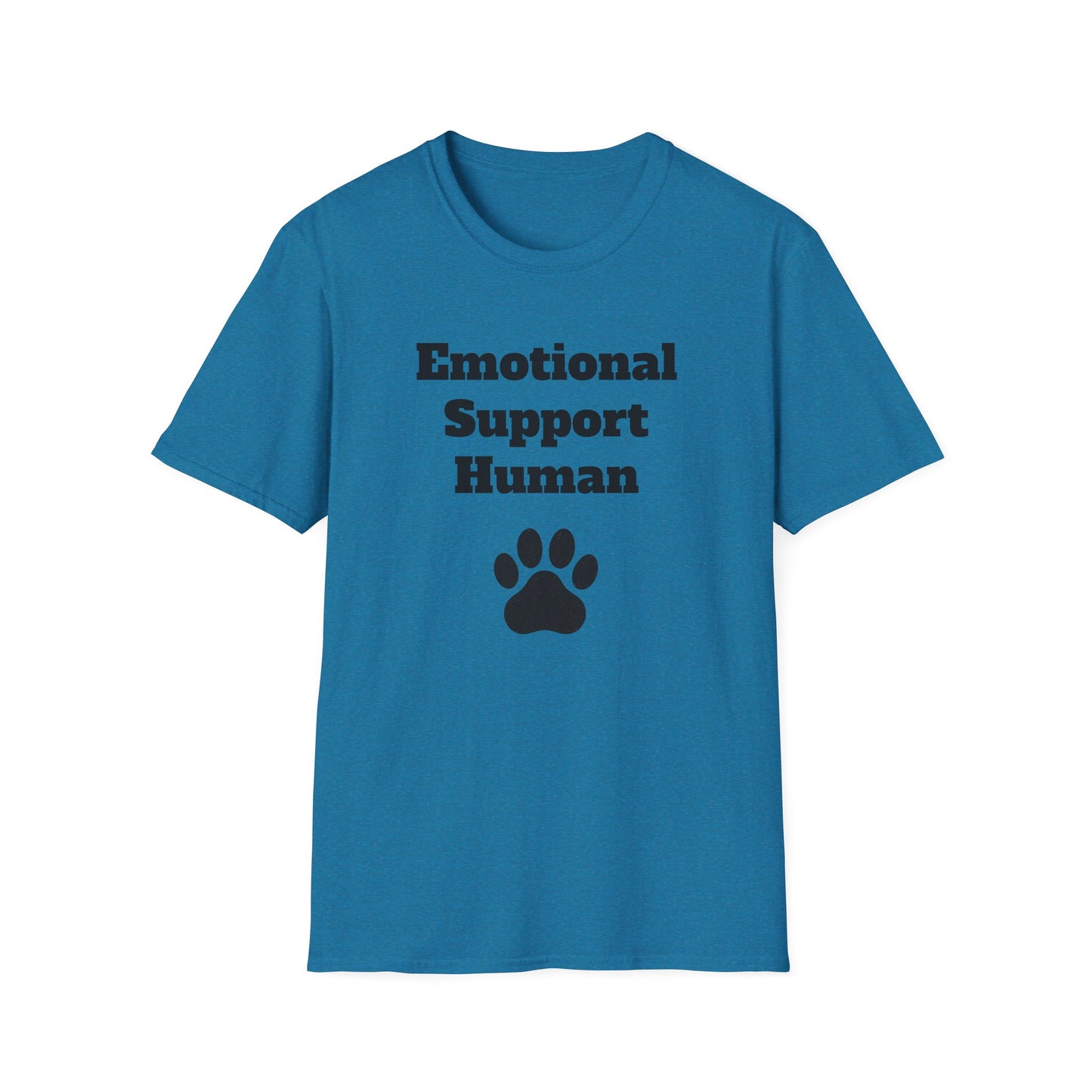 Emotional Support Human T-Shirt, Unisex Funny Tee, Pet Lover Gift, Animal Support Shirt, Casual Wear for Humans, Cute Animal Paw Print