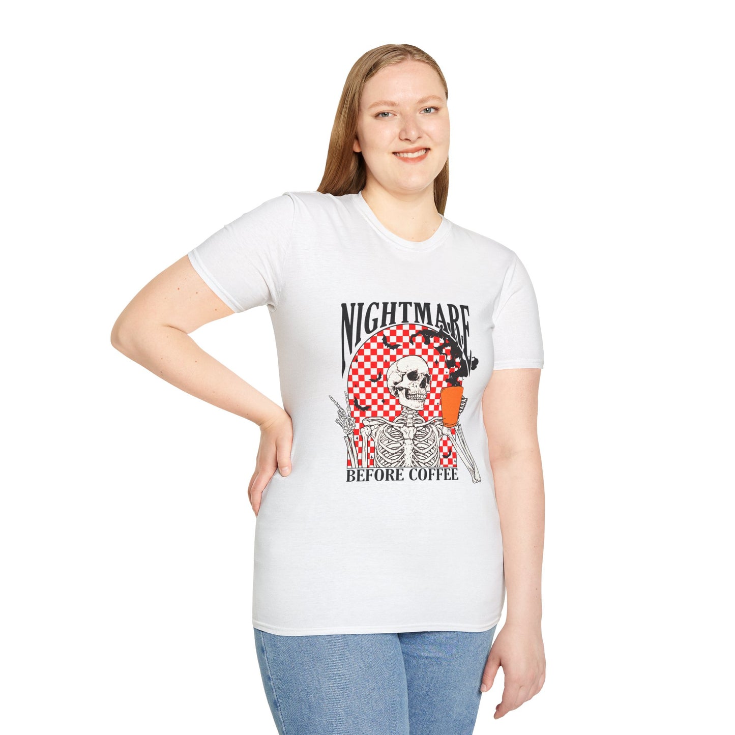Nightmare Before Coffee Unisex T-Shirt, Halloween Gift, Skeleton Tee, Funny Coffee Shirt, Graphic Tee for Coffee Lovers