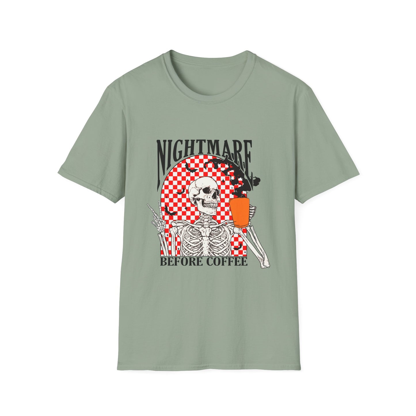 Nightmare Before Coffee Unisex T-Shirt, Halloween Gift, Skeleton Tee, Funny Coffee Shirt, Graphic Tee for Coffee Lovers