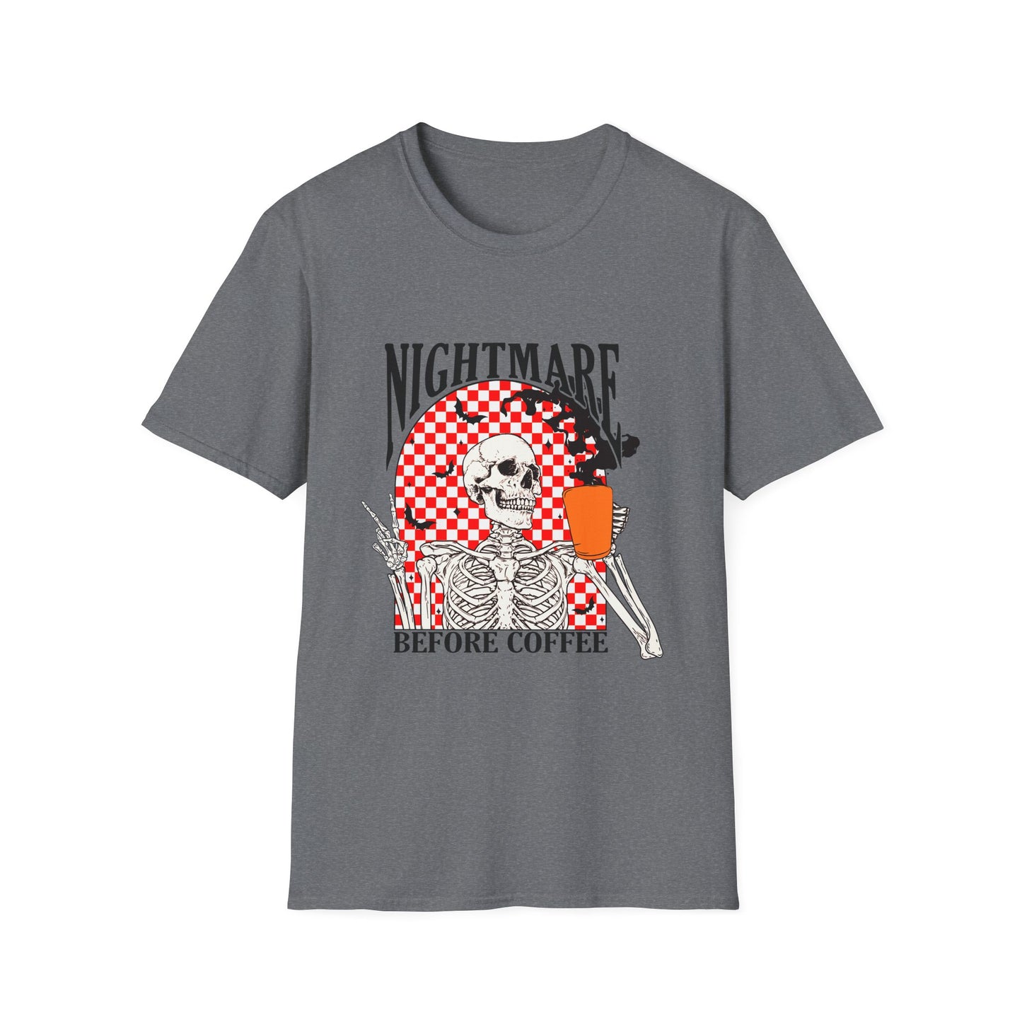 Nightmare Before Coffee Unisex T-Shirt, Halloween Gift, Skeleton Tee, Funny Coffee Shirt, Graphic Tee for Coffee Lovers