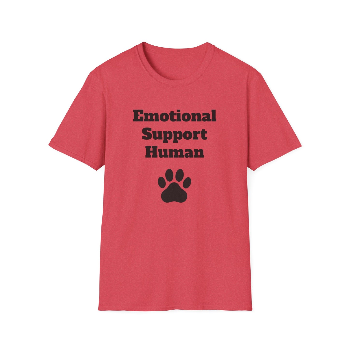 Emotional Support Human T-Shirt, Unisex Funny Tee, Pet Lover Gift, Animal Support Shirt, Casual Wear for Humans, Cute Animal Paw Print
