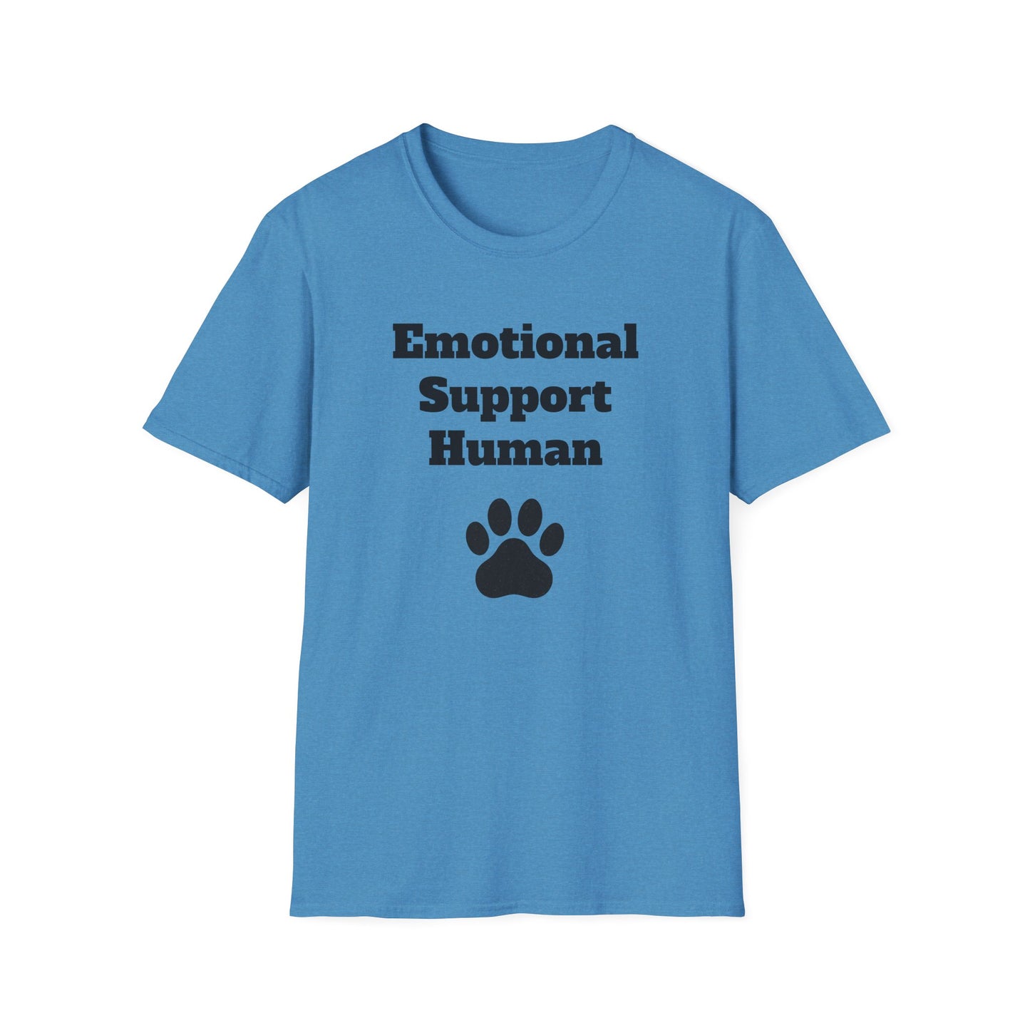 Emotional Support Human T-Shirt, Unisex Funny Tee, Pet Lover Gift, Animal Support Shirt, Casual Wear for Humans, Cute Animal Paw Print