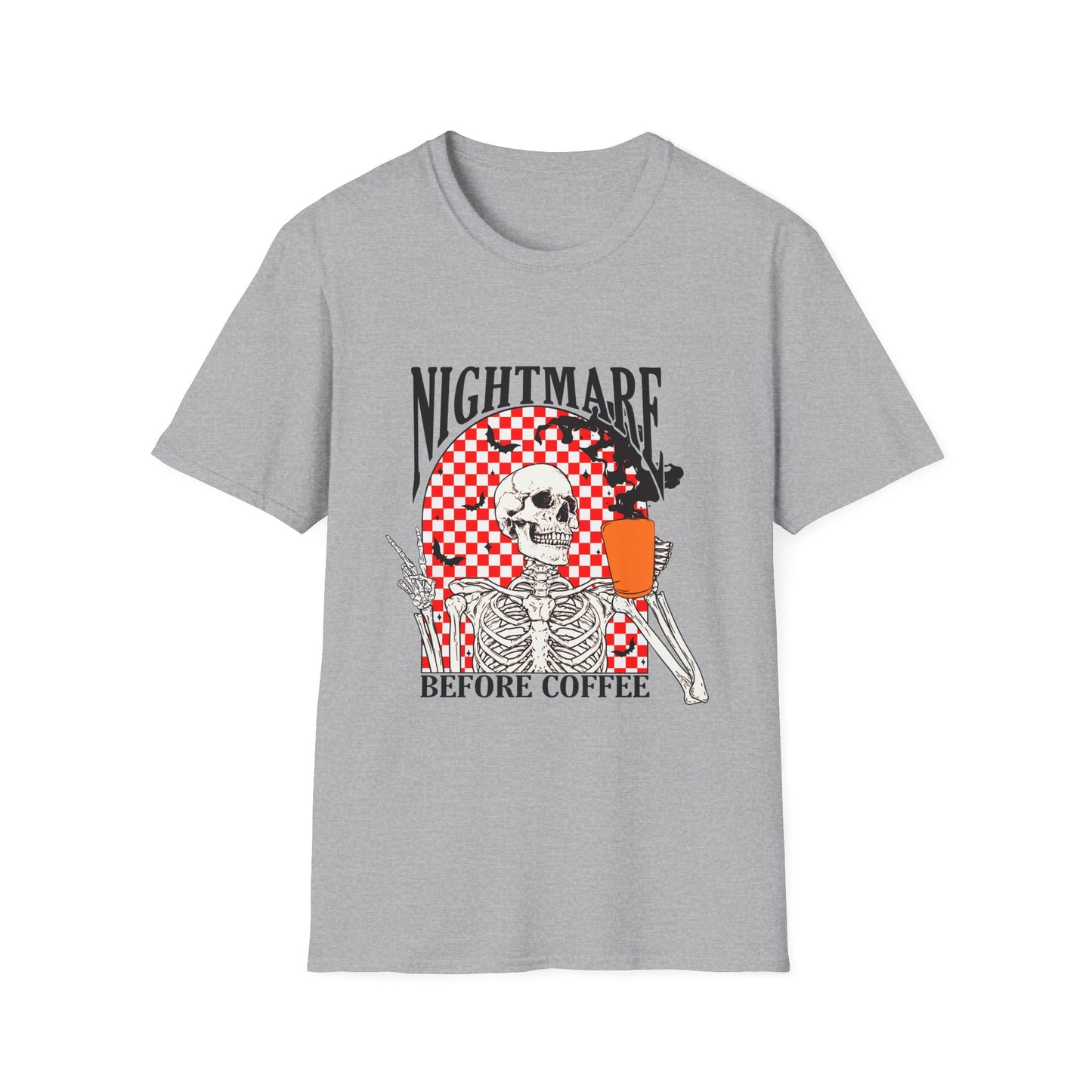 Nightmare Before Coffee Unisex T-Shirt, Halloween Gift, Skeleton Tee, Funny Coffee Shirt, Graphic Tee for Coffee Lovers