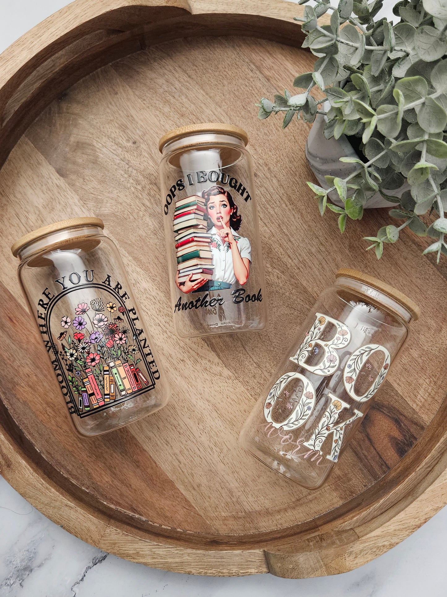 OOPS I Bought Another Book Glass Cup - Desert Blossom Gifts