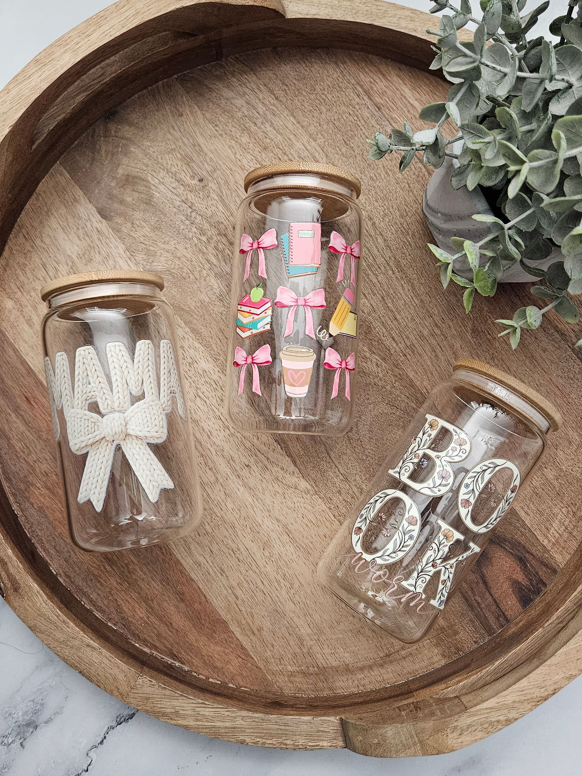 Mama Faux Yarn Glass Cup - Desert Blossom Gifts