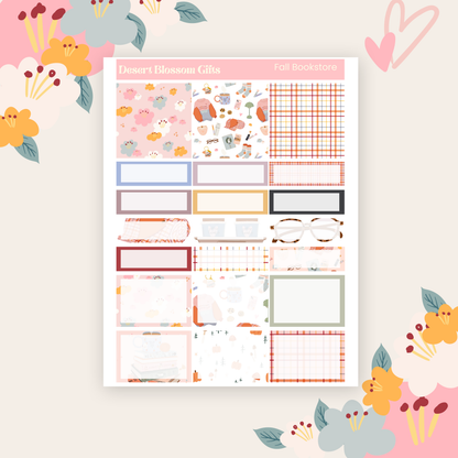 Fall Bookstore Sticker Kit, Planners, Journaling, Dutchdoor.