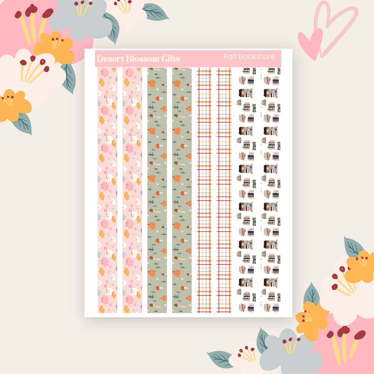 Fall Bookstore Sticker Kit, Planners, Journaling, Dutchdoor.