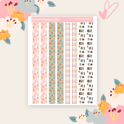 Fall Bookstore Sticker Kit, Planners, Journaling, Dutchdoor.