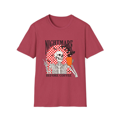 Nightmare Before Coffee Unisex T-Shirt, Halloween Gift, Skeleton Tee, Funny Coffee Shirt, Graphic Tee for Coffee Lovers