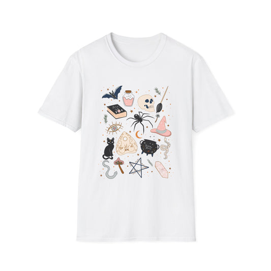 Boho Mystic Unisex T-Shirt, Cute Casual Tee for Everyday Wear, Perfect for Halloween, Gift for Witchy Friends, Trendy Graphic Tee