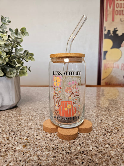 Less Attitude Glass Cup - Desert Blossom Gifts