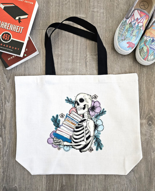 Skeleton Reader Canvas Bag
