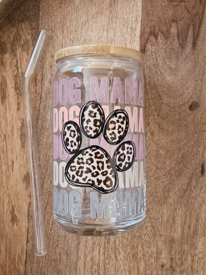 Dog Mama Glass Cup