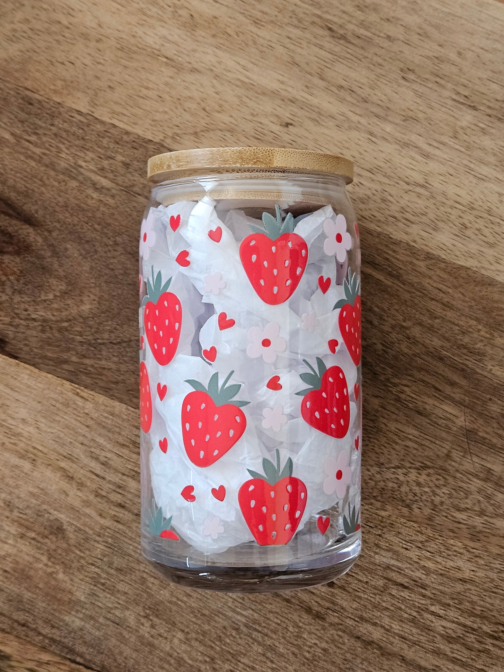 Sweet Strawberries Glass Cup - Desert Blossom Gifts