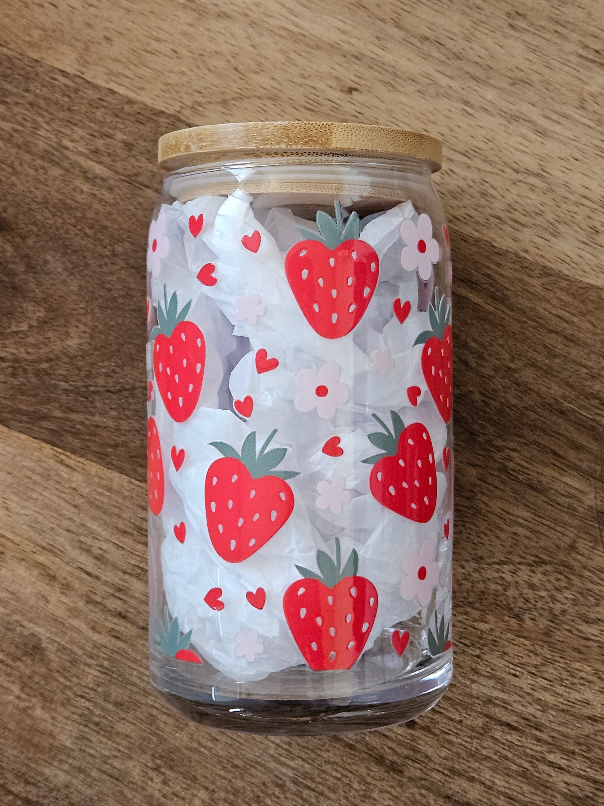 Sweet Strawberries Glass Cup - Desert Blossom Gifts