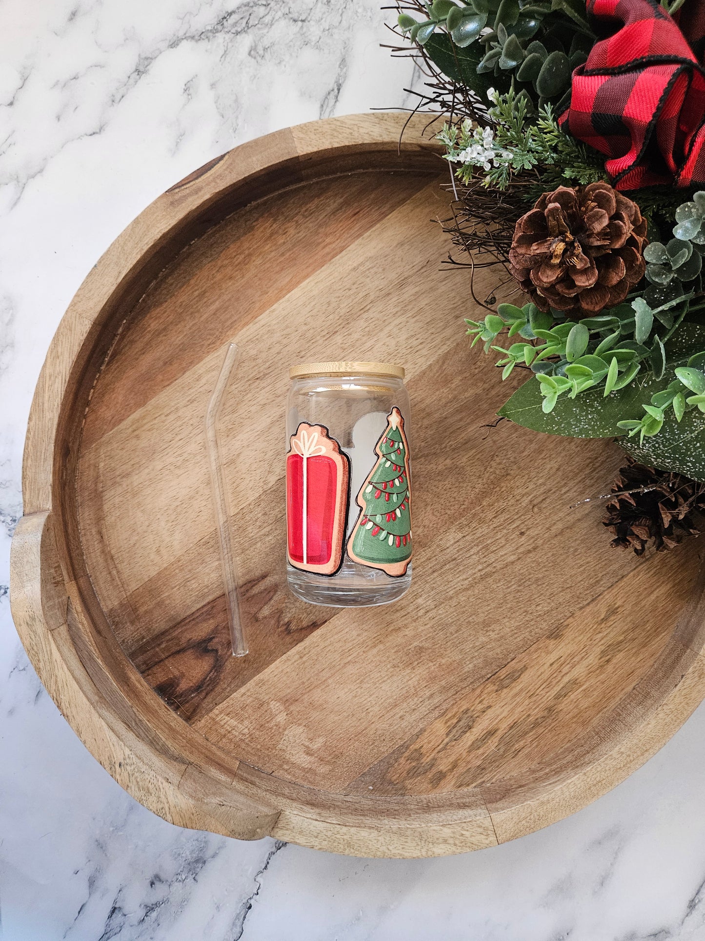 Christmas Cookie Glass Cup