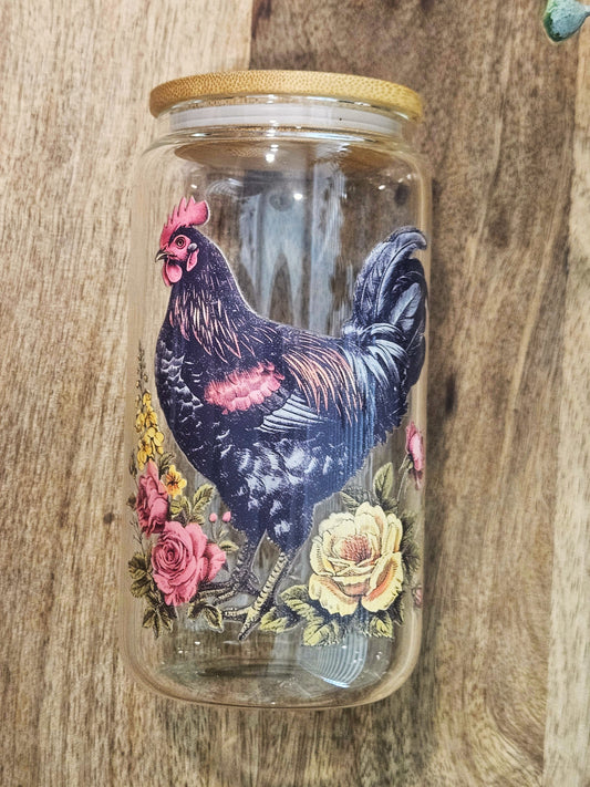 Rooster Glass Cup - Desert Blossom Gifts