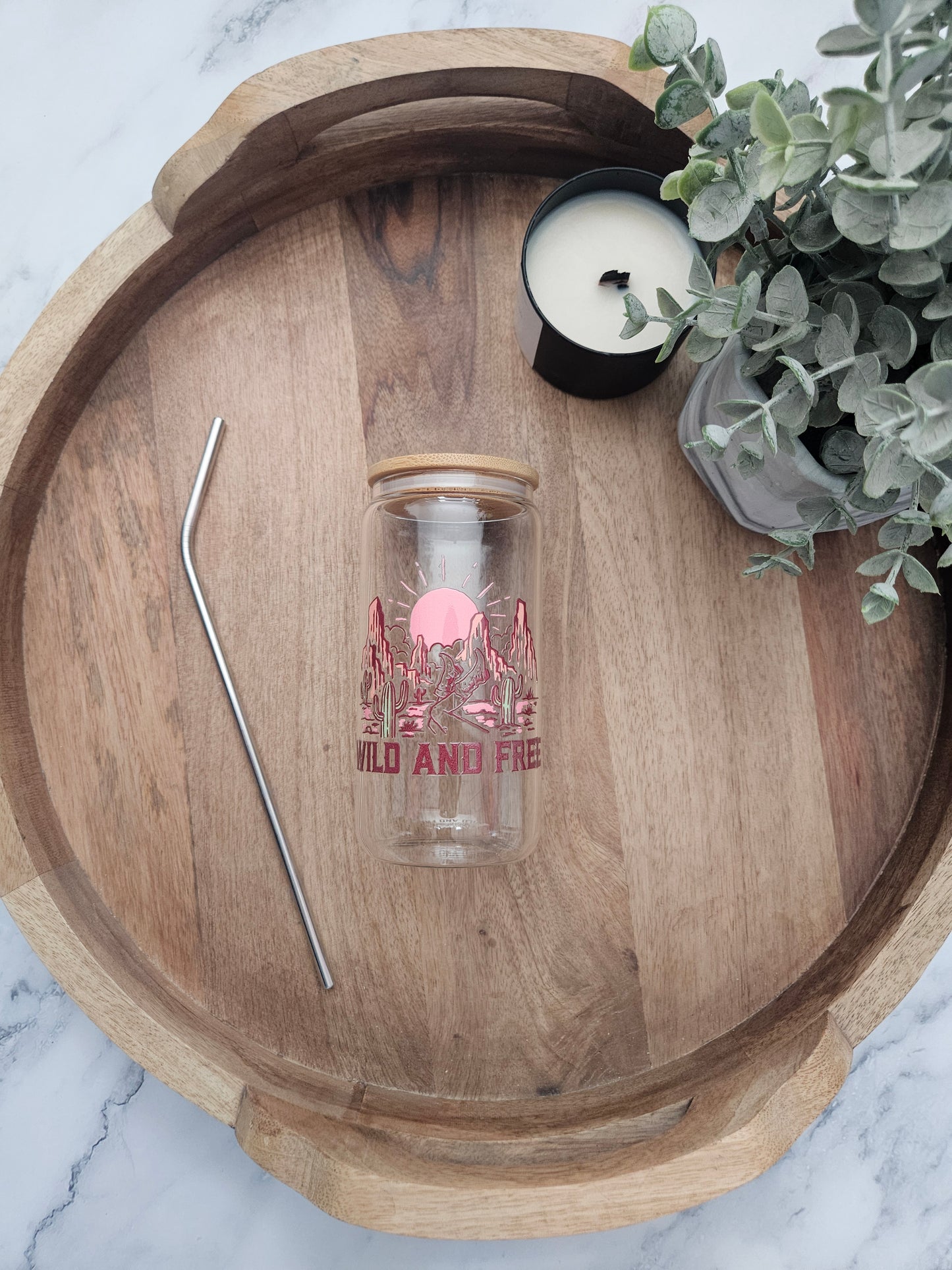 Wild and Free Glass Cup - Desert Blossom Gifts