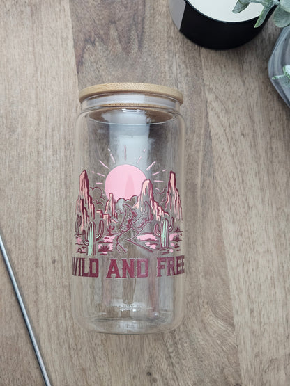 Wild and Free Glass Cup - Desert Blossom Gifts
