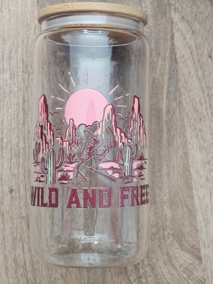 Wild and Free Glass Cup - Desert Blossom Gifts