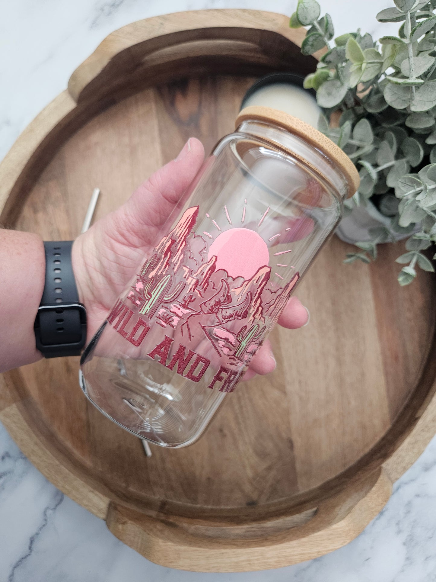 Wild and Free Glass Cup - Desert Blossom Gifts