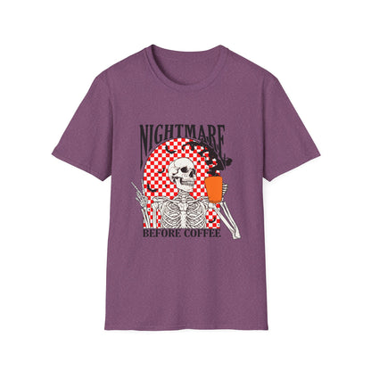 Nightmare Before Coffee Unisex T-Shirt, Halloween Gift, Skeleton Tee, Funny Coffee Shirt, Graphic Tee for Coffee Lovers