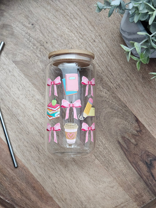 Teacher Coquette Glass Cup - Desert Blossom Gifts