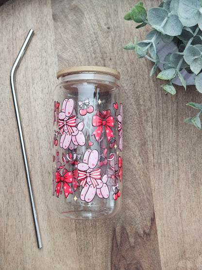 Valentine Balloon Dogs Glass Cup - Desert Blossom Gifts