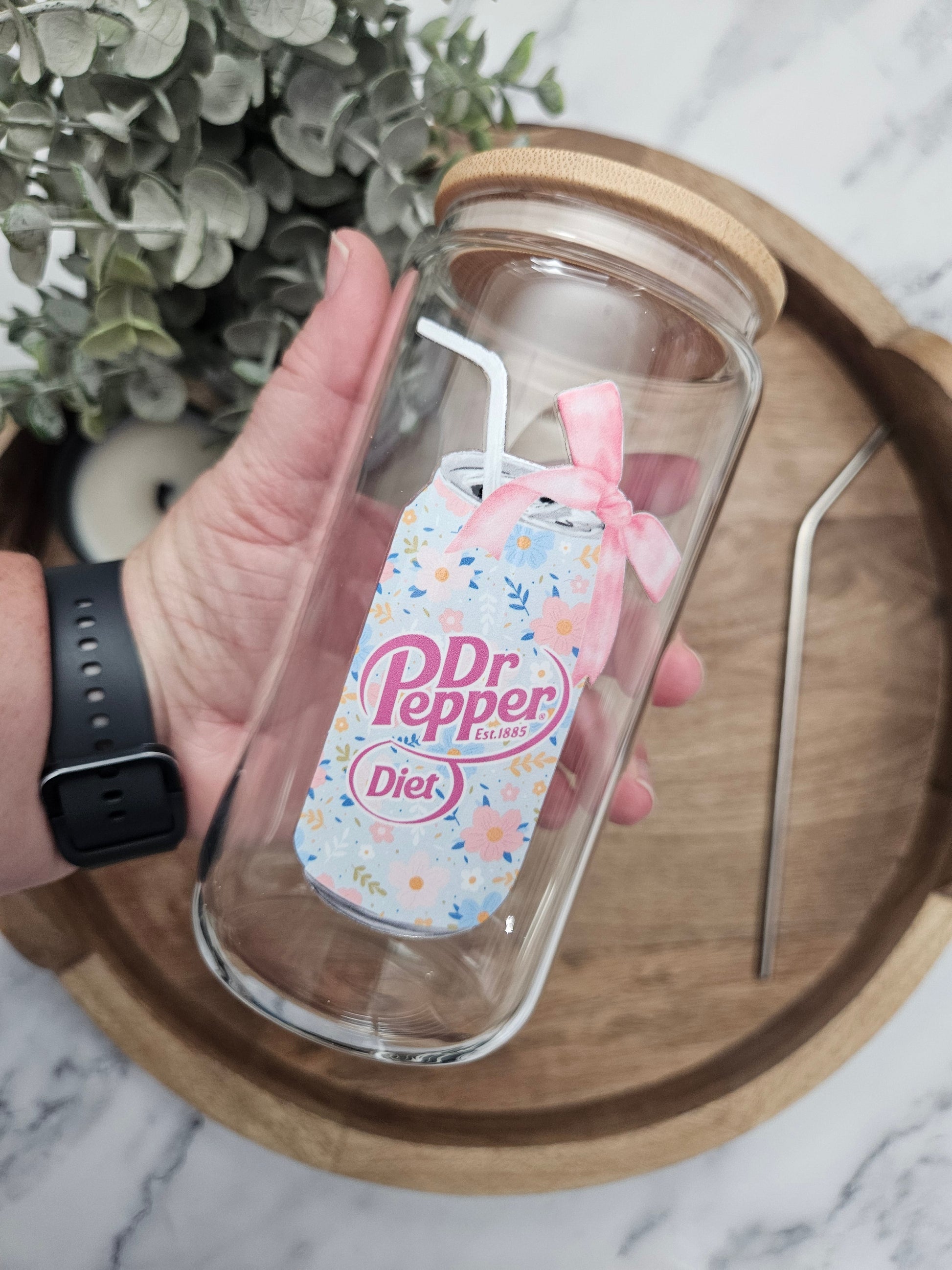 Diet Dr. Pep Glass Cup - Desert Blossom Gifts