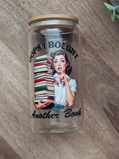 OOPS I Bought Another Book Glass Cup - Desert Blossom Gifts