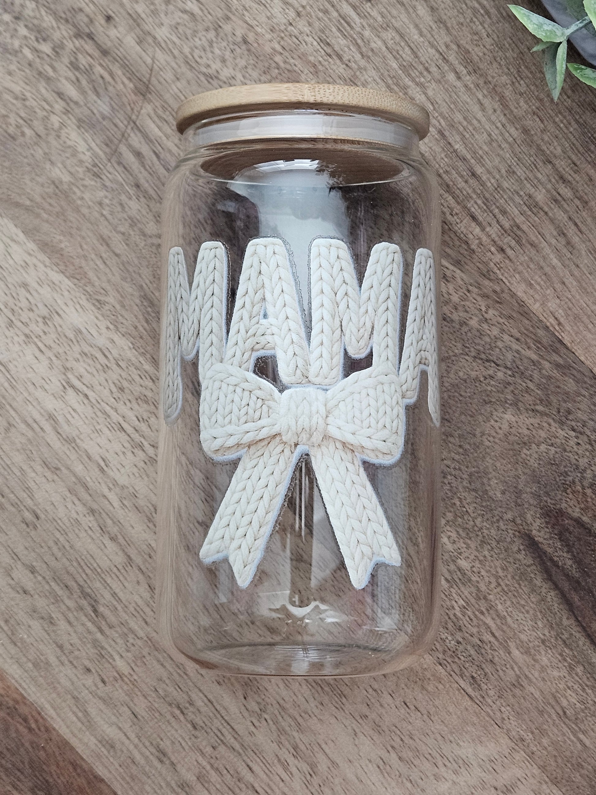 Mama Faux Yarn Glass Cup - Desert Blossom Gifts