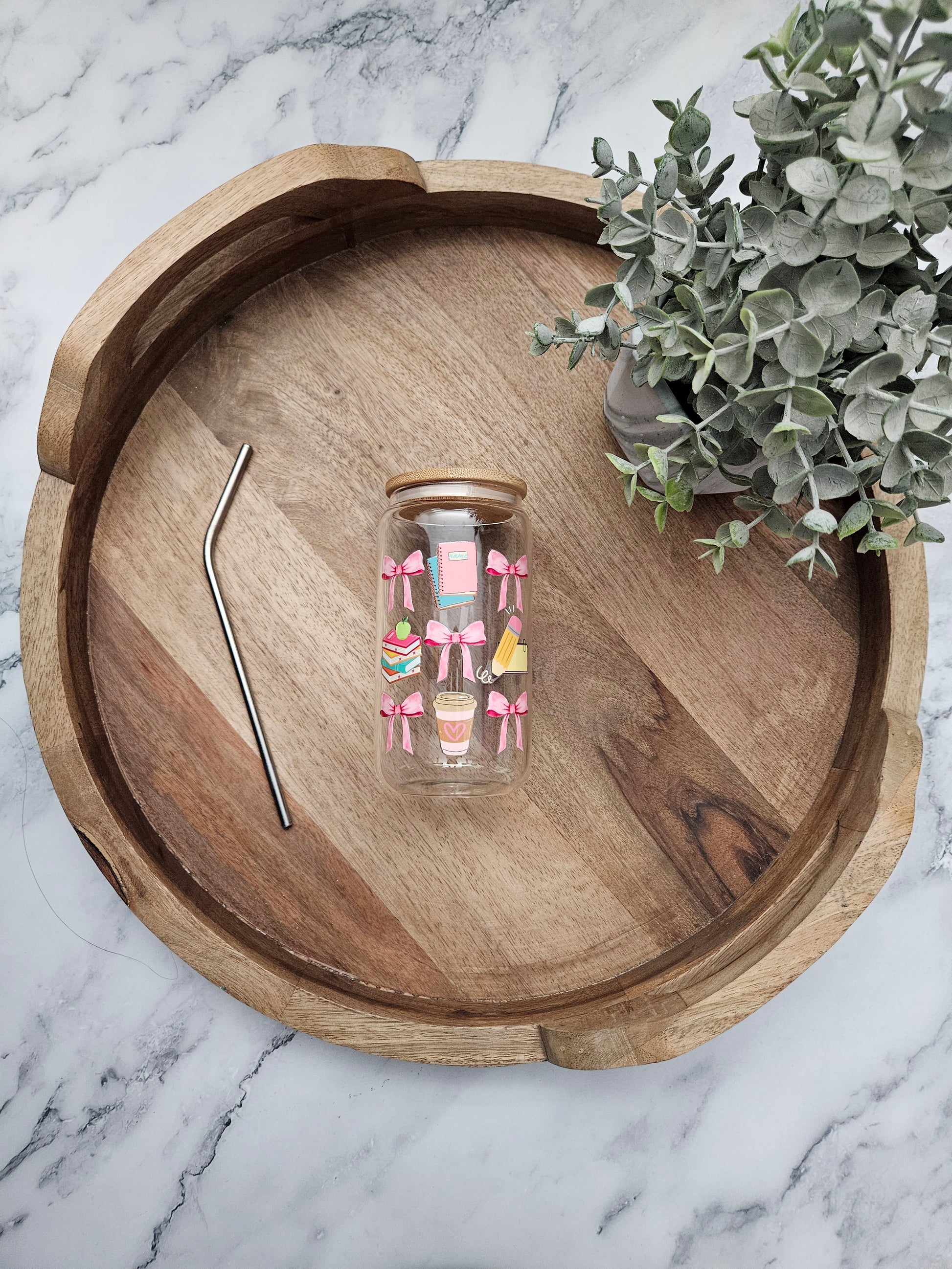 Teacher Coquette Glass Cup - Desert Blossom Gifts