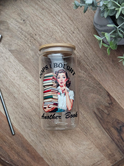 OOPS I Bought Another Book Glass Cup - Desert Blossom Gifts