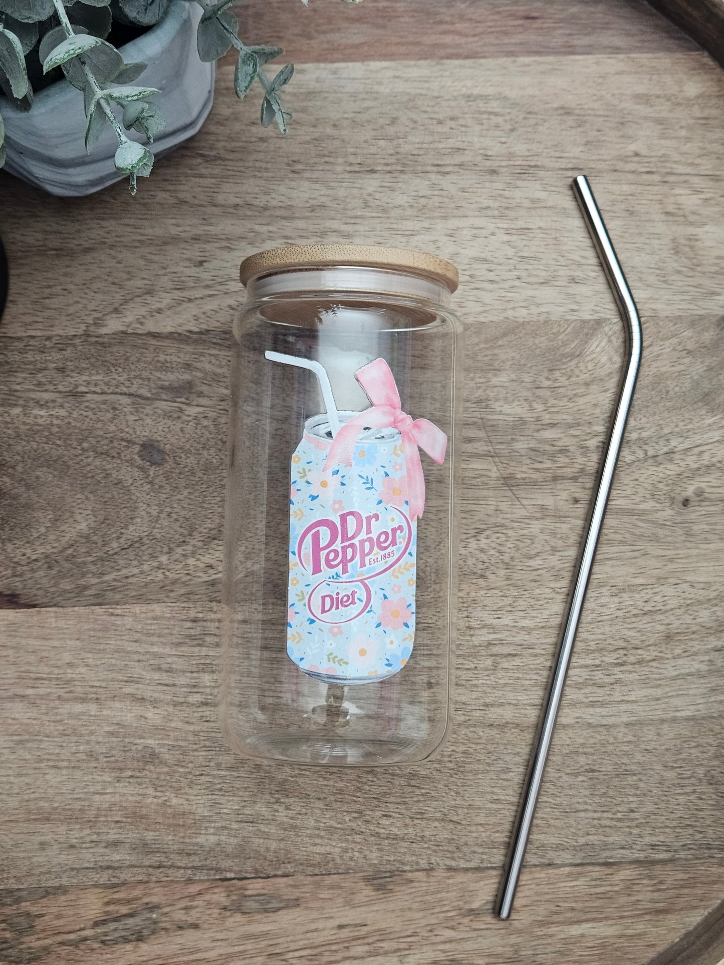 Diet Dr. Pep Glass Cup - Desert Blossom Gifts