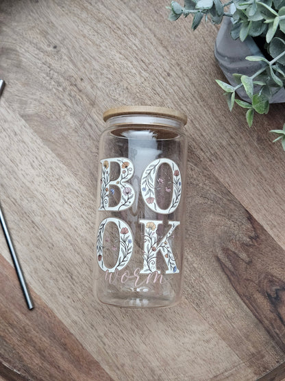 Book Worm Glass Cup