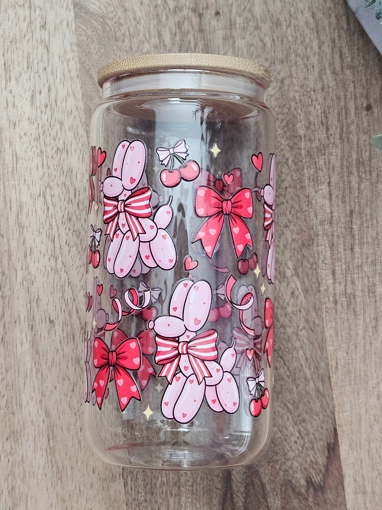 Valentine Balloon Dogs Glass Cup - Desert Blossom Gifts