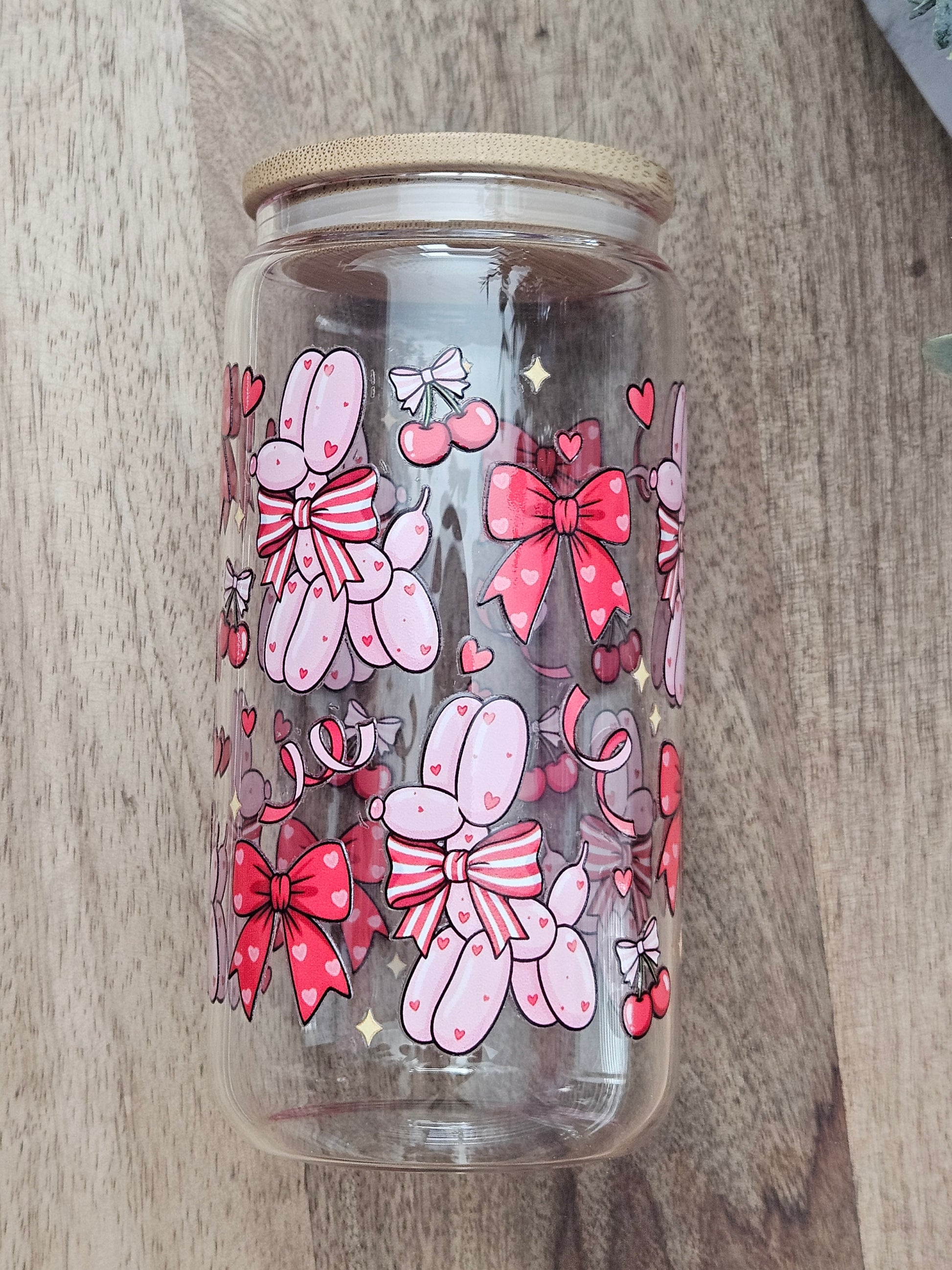 Valentine Balloon Dogs Glass Cup - Desert Blossom Gifts